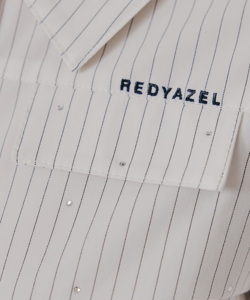 REDYAZEL（レディアゼル）の「ビジューロゴストライプシャツブラウス（シャツ/ブラウス・レディース・ホワイト系その他/ブルー系その他/グレー系その他・FREE）」の19枚目の写真