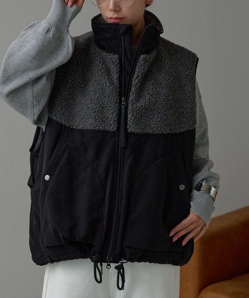 セール】ボア切替 中わたベスト（ダウンベスト）｜r.（アールドット