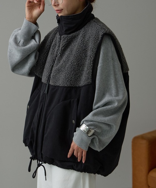 セール】ボア切替 中わたベスト（ダウンベスト）｜r.（アールドット