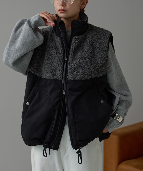 セール】ボア切替 中わたベスト（ダウンベスト）｜r.（アールドット