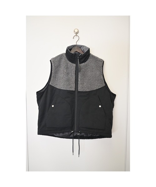 r.（アールドット）の「ボア切替　中わたベスト（ダウンベスト・レディース・キナリ/オリーブ/ブラック・FREE）」の10枚目の写真