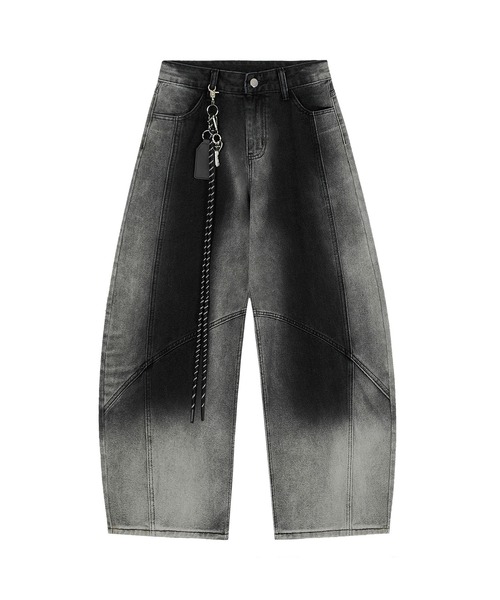HOOK(フック)の「グラデーションカラー コクーン デニムパンツ(デニムパンツ・メンズ・ブルー/ブラック・MEDIUM/SMALL/LARGE)」の5枚目の写真