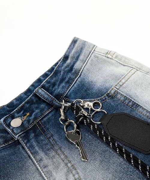 HOOK(フック)の「グラデーションカラー コクーン デニムパンツ(デニムパンツ・メンズ・ブルー/ブラック・MEDIUM/SMALL/LARGE)」の10枚目の写真