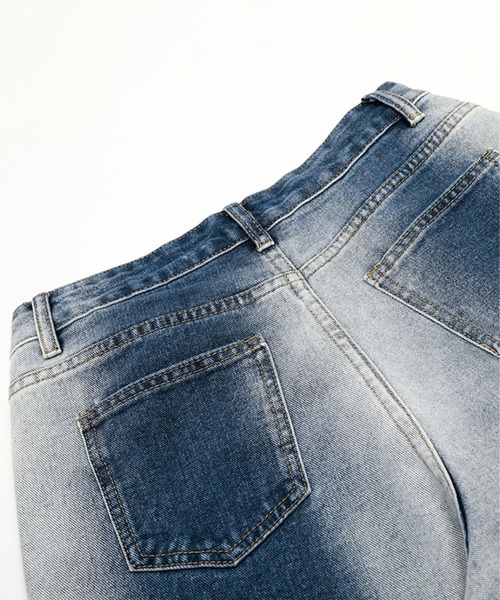HOOK(フック)の「グラデーションカラー コクーン デニムパンツ(デニムパンツ・メンズ・ブルー/ブラック・MEDIUM/SMALL/LARGE)」の16枚目の写真