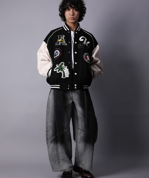HOOK(フック)の「グラデーションカラー コクーン デニムパンツ(デニムパンツ・メンズ・ブルー/ブラック・MEDIUM/SMALL/LARGE)」の19枚目の写真