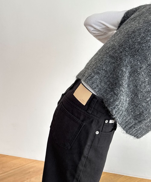 CANAL JEAN（キャナルジーン）の「SLEEK　ストレートツイルパンツ（デニムパンツ・レディース・ブラック/ブラウン・SMALL/MEDIUM）」の5枚目の写真