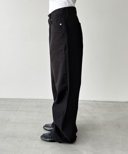 CANAL JEAN（キャナルジーン）の「SLEEK　ストレートツイルパンツ（デニムパンツ・レディース・ブラック/ブラウン・SMALL/MEDIUM）」の8枚目の写真