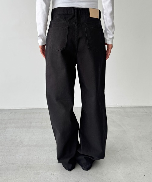 CANAL JEAN（キャナルジーン）の「SLEEK　ストレートツイルパンツ（デニムパンツ・レディース・ブラック/ブラウン・SMALL/MEDIUM）」の9枚目の写真