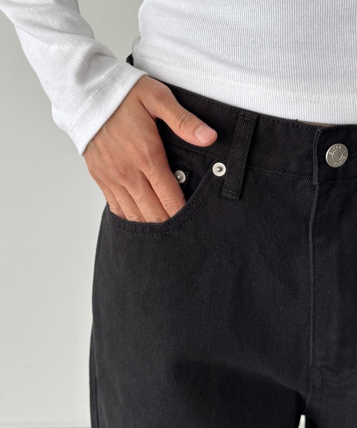 CANAL JEAN（キャナルジーン）の「SLEEK　ストレートツイルパンツ（デニムパンツ・レディース・ブラック/ブラウン・SMALL/MEDIUM）」の10枚目の写真