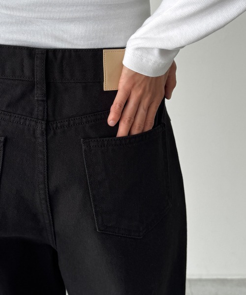 CANAL JEAN（キャナルジーン）の「SLEEK　ストレートツイルパンツ（デニムパンツ・レディース・ブラック/ブラウン・SMALL/MEDIUM）」の11枚目の写真
