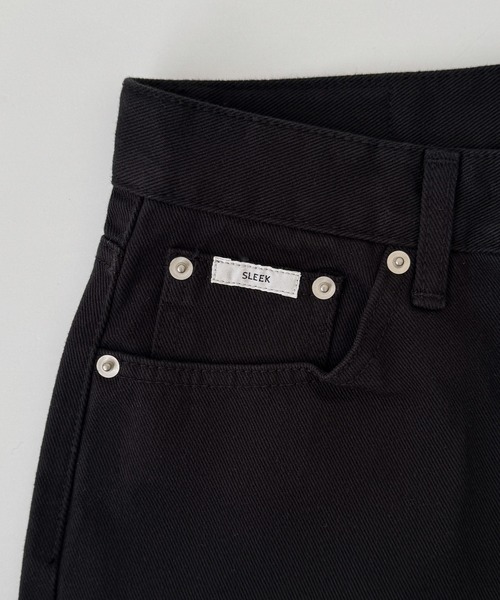 CANAL JEAN（キャナルジーン）の「SLEEK　ストレートツイルパンツ（デニムパンツ・レディース・ブラック/ブラウン・SMALL/MEDIUM）」の14枚目の写真