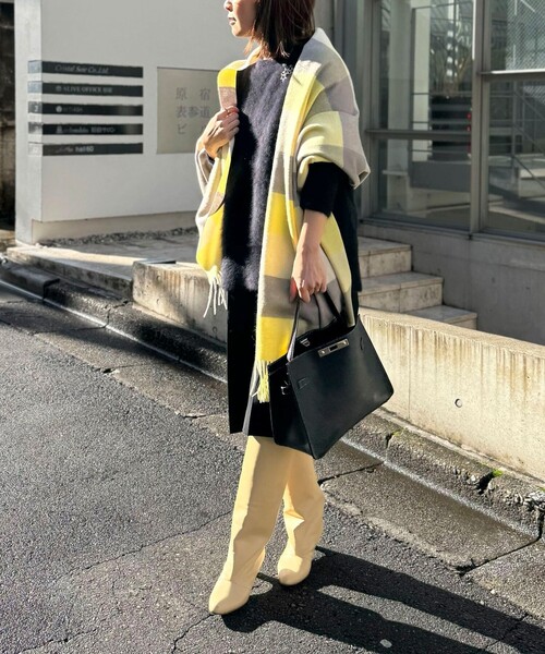 TWEED MILL（ツイードミル）の「【TWEEDMILL/ツィードミル】ラムズウールストール（ストール/ショール・レディース・イエロー系その他/ブルー系その他/パープル系その他・FREE）」の5枚目の写真