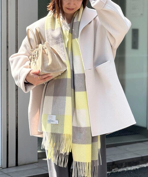 TWEED MILL（ツイードミル）の「【TWEEDMILL/ツィードミル】ラムズウールストール（ストール/ショール・レディース・イエロー系その他/ブルー系その他/パープル系その他・FREE）」の6枚目の写真