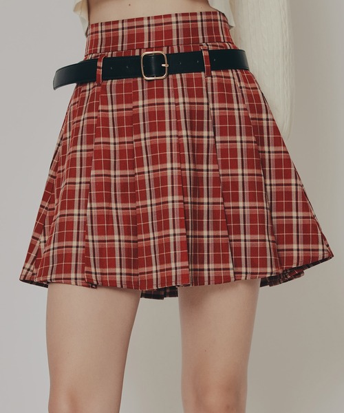 REDYAZEL（レディアゼル）の「ローベルトプリーツミニスカート（スカート・レディース・ブラウン系その他/ブラウン/レッド系その他/ブラック・MEDIUM/SMALL）」の4枚目の写真