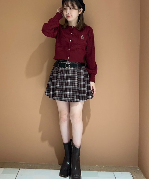 REDYAZEL（レディアゼル）の「ローベルトプリーツミニスカート（スカート・レディース・ブラウン系その他/ブラウン/レッド系その他/ブラック・MEDIUM/SMALL）」の12枚目の写真