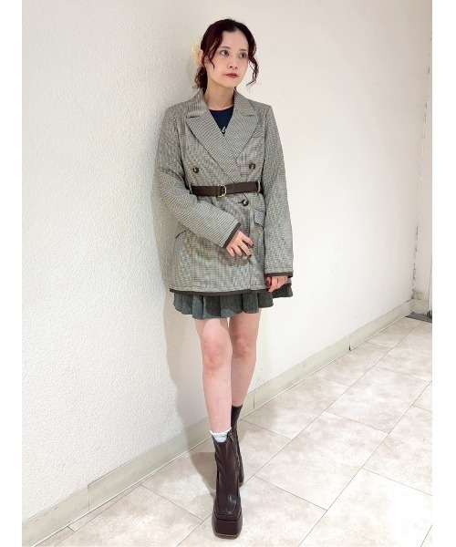 REDYAZEL（レディアゼル）の「ローベルトプリーツミニスカート（スカート・レディース・ブラウン系その他/ブラウン/レッド系その他/ブラック・MEDIUM/SMALL）」の19枚目の写真