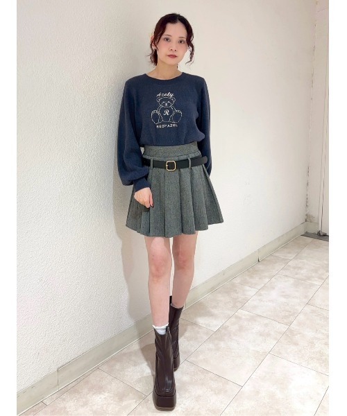 REDYAZEL（レディアゼル）の「ローベルトプリーツミニスカート（スカート・レディース・ブラウン系その他/ブラウン/レッド系その他/ブラック・MEDIUM/SMALL）」の17枚目の写真