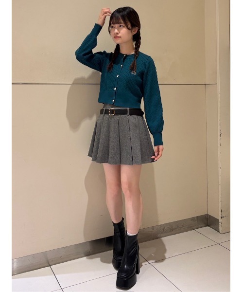 REDYAZEL（レディアゼル）の「ローベルトプリーツミニスカート（スカート・レディース・ブラウン系その他/ブラウン/レッド系その他/ブラック・MEDIUM/SMALL）」の16枚目の写真