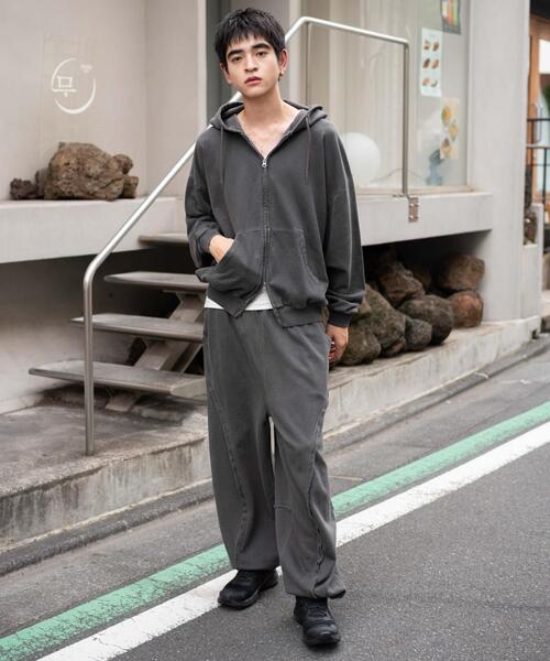 WEGO（ウィゴー）の「WEGO/バルーン3Dスウェットパンツ（スウェットパンツ・メンズ・ブラウン/ブラック系その他/杢グレー・MEDIUM/LARGE）」の4枚目の写真