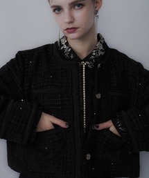 HARE | アソートラメツイードジャケット(HARE)(ノーカラージャケット)