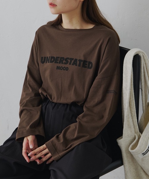 FEEL GOOD CONNECTION AND BLISSFUL TIME（フィールグッドコネクションアンドブリスフルタイム）の「オーガニックコットンシアーガーゼカットソー（Tシャツ/カットソー・レディース・ブラウン/オフホワイト・FREE）」の2枚目の写真