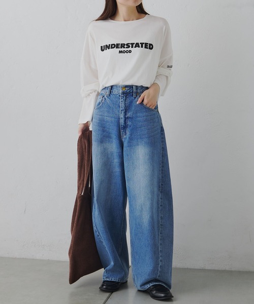 FEEL GOOD CONNECTION AND BLISSFUL TIME（フィールグッドコネクションアンドブリスフルタイム）の「オーガニックコットンシアーガーゼカットソー（Tシャツ/カットソー・レディース・ブラウン/オフホワイト・FREE）」の6枚目の写真