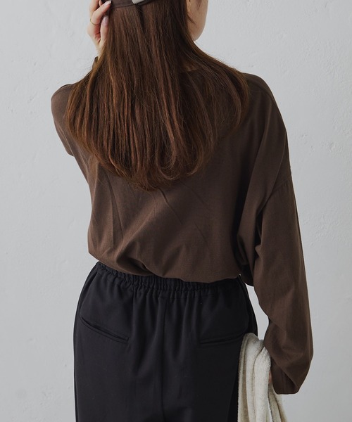 FEEL GOOD CONNECTION AND BLISSFUL TIME（フィールグッドコネクションアンドブリスフルタイム）の「オーガニックコットンシアーガーゼカットソー（Tシャツ/カットソー・レディース・ブラウン/オフホワイト・FREE）」の12枚目の写真