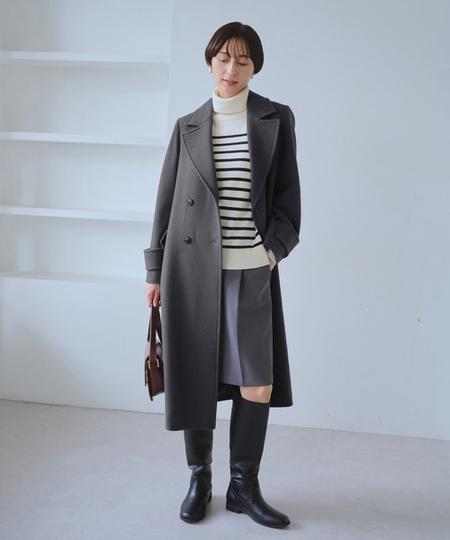 ROPE' PICNIC（ロペピクニック）の「JAPAN FABRIC ダブルチェスターコート/一部WEB限定カラー（チェスターコート・レディース・ブラック/グレー/グレー系その他/ベージュ系その他2・FREE）」の11枚目の写真