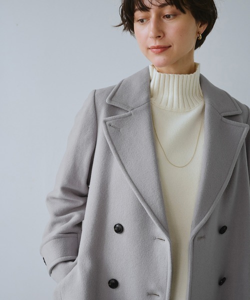 ROPE' PICNIC（ロペピクニック）の「JAPAN FABRIC ダブルチェスターコート/一部WEB限定カラー（チェスターコート・レディース・ブラック/グレー/グレー系その他/ベージュ系その他2・FREE）」の7枚目の写真