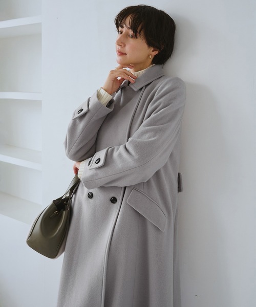 ロペピクニック　JAPAN FABRIC ダブルチェスターコート　グレー JAPAN FABRIC ダブルチェスターコート/一部WEB限定カラー（チェスター
