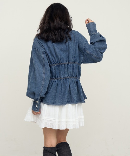 NOGLE(ノグル)の「【NOGLE/ノグル】シャーリングデニムシャツ(シャツ/ブラウス・レディース・ブルー/ブラック・FREE)」の8枚目の写真