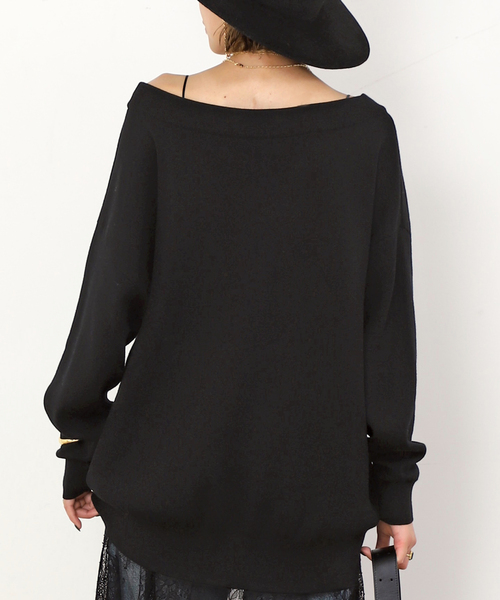 EVERYDAY I LIKE.（エヴリディアイライク）の「*リラックスオフショルダーニット（ニット/セーター・レディース・ブラック・FREE）」の9枚目の写真