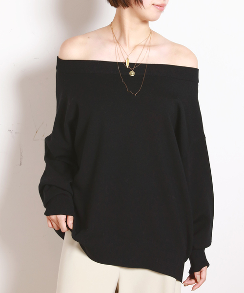 EVERYDAY I LIKE.（エヴリディアイライク）の「*リラックスオフショルダーニット（ニット/セーター・レディース・ブラック・FREE）」の13枚目の写真