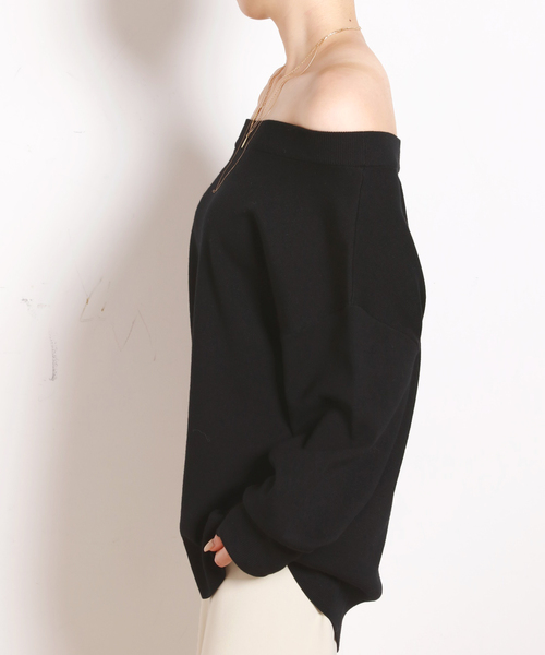 EVERYDAY I LIKE.（エヴリディアイライク）の「*リラックスオフショルダーニット（ニット/セーター・レディース・ブラック・FREE）」の14枚目の写真