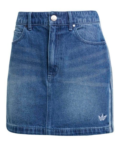 adidas(アディダス)の「adidas Originals ADICOLOR 3 STRIPES DENIM MINI SKIRT(アディダスオリジナルス アディカラー スリーストライプス デニム ミニ スカート)(デニムスカート・レディース・ネイビー系・SMALL/MEDIUM/LARGE)」の2枚目の写真