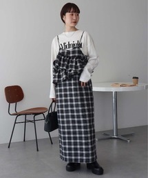 earth music&ecology | 【2025AW】2wayフリルチェックキャミワンピース(ワンピース)