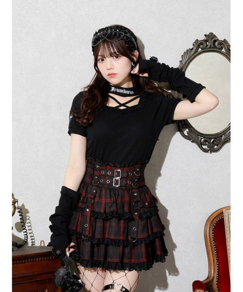 NOEMIE(ノエミー)の「4WAYハートワッペンアームウォーマーカットソー(Tシャツ/カットソー・レディース・オフホワイト/ブラック・M)」の2枚目の写真