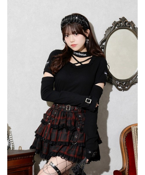 NOEMIE(ノエミー)の「4WAYハートワッペンアームウォーマーカットソー(Tシャツ/カットソー・レディース・オフホワイト/ブラック・M)」の16枚目の写真