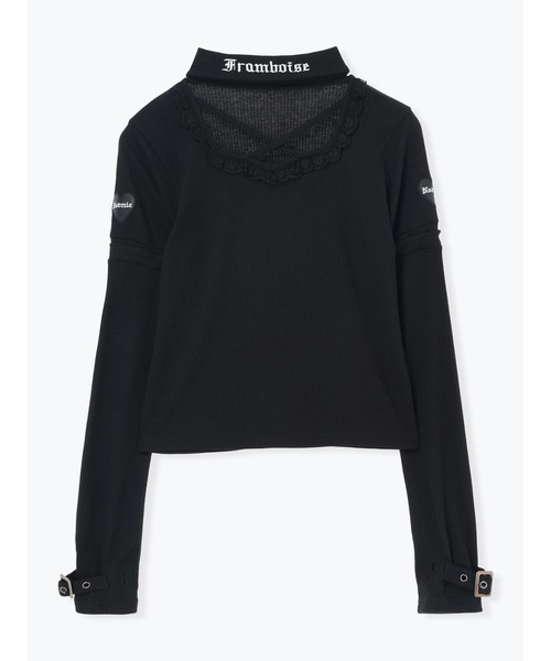 NOEMIE(ノエミー)の「4WAYハートワッペンアームウォーマーカットソー(Tシャツ/カットソー・レディース・オフホワイト/ブラック・M)」の21枚目の写真