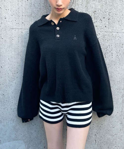 UNISEX】ALAND／Aロゴニットポロ（ニット/セーター）｜ALAND