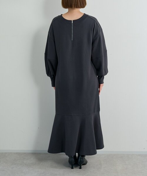 un dix cors（アンディコール）の「《甘めカジュアルに◎》裏毛マーメイドロングワンピース（ワンピース・レディース・チャコールグレー/ブラウン/ネイビー・FREE/SMALL）」の6枚目の写真