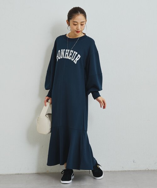 un dix cors（アンディコール）の「《甘めカジュアルに◎》裏毛マーメイドロングワンピース（ワンピース・レディース・チャコールグレー/ブラウン/ネイビー・FREE/SMALL）」の15枚目の写真