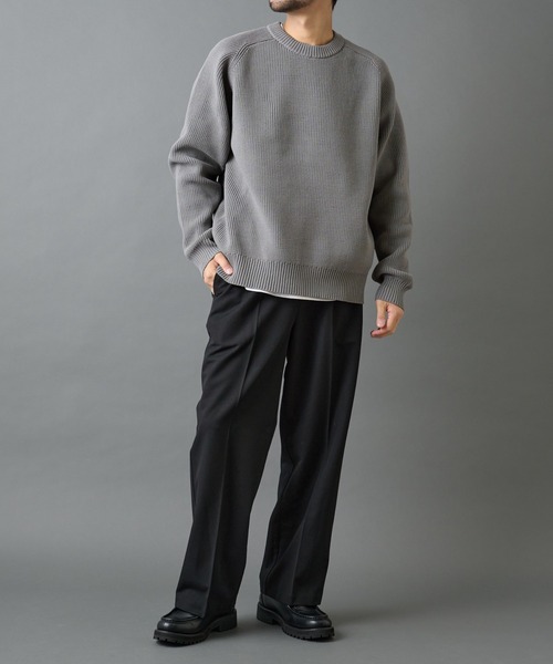 COLONY 2139（コロニートゥーワンスリーナイン）の「バックシャギーウーリーワイドスラックス（スラックス・メンズ・ブラック/チャコールグレー/ライトグレー・LARGE/MEDIUM）」の10枚目の写真