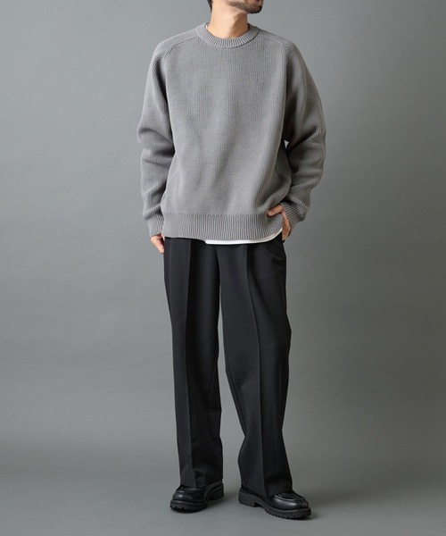 COLONY 2139（コロニートゥーワンスリーナイン）の「バックシャギーウーリーワイドスラックス（スラックス・メンズ・ブラック/チャコールグレー/ライトグレー・LARGE/MEDIUM）」の8枚目の写真