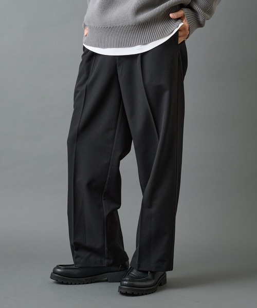 COLONY 2139（コロニートゥーワンスリーナイン）の「バックシャギーウーリーワイドスラックス（スラックス・メンズ・ブラック/チャコールグレー/ライトグレー・LARGE/MEDIUM）」の5枚目の写真