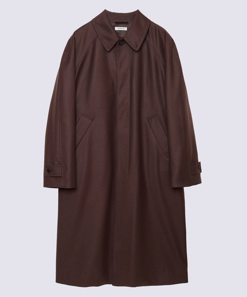 MATSUFUJI(マツフジ)の「【MATSUFUJI/マツフジ】Flannel Wool Balmacaan Coat(ステンカラーコート・メンズ・ブラック/ブラウン・2/3)」の5枚目の写真