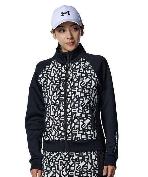 UNDER ARMOUR(アンダーアーマー)の「UAドライブ ハイブリッド プリント フルジップ ジャケット(ゴルフ/レディース)(その他アウター・レディース・ブラック・XL/L/M/S)」の1枚目の写真