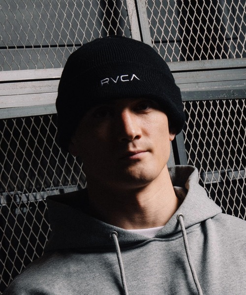 RVCA(ルーカ)の「RVCA メンズ RVCA×EVERLAST BEANIE ビーニー 【2025年秋冬モデル】/ルーカニットキャップ・ビーニー(ニットキャップ/ビーニー・メンズ・ブラック/ヘザーグレー・FREE)」の2枚目の写真
