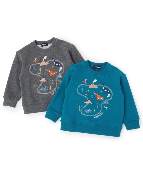 kladskap（クレードスコープ）の「恐竜アイランドトレーナー（スウェット・キッズ・チャコール/ブルー系その他・120cm/90cm/100cm/110cm/130cm）」の9枚目の写真