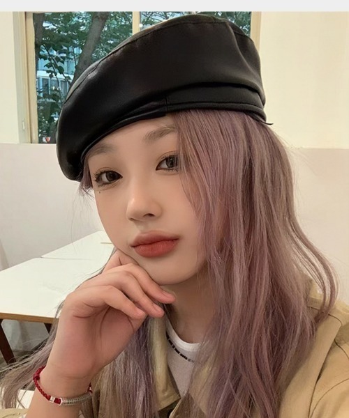 Ritzy(リッツィー)の「PUフェイクレザー ベレー帽(ハンチング/ベレー帽・レディース・ブラック/ブラウン系・FREE)」の3枚目の写真